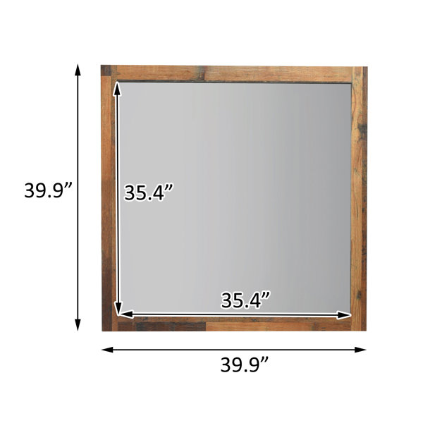 Millwood Pines Andromede Square Wood Dresser Mirror in Rustic Pine Wayfair